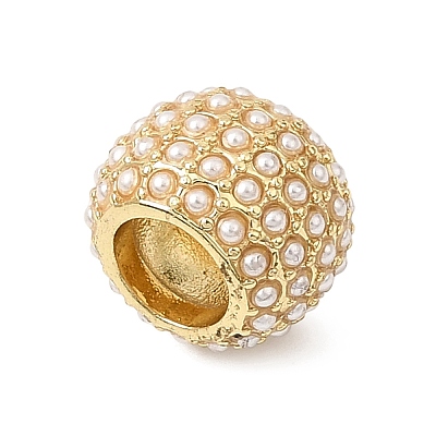 Brass & ABS Plastic Pearl European Beads KK-CBA3C32-04G-1
