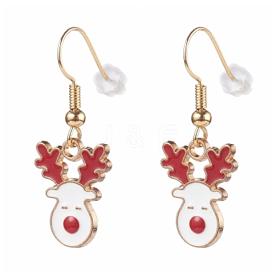 Christmas Theme Alloy Enamel Dangle Earrings Sets EJEW-JE04512-1