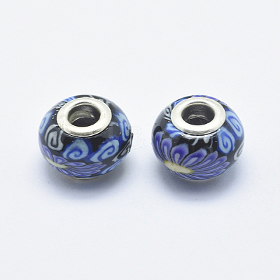 Handmade Polymer Clay European Beads CLAY-K002-A34-1