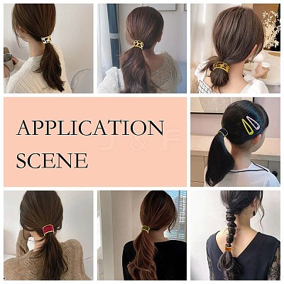 Alloy Ponytail Cuff Rubber Elastic Hair Ties LS-OHAR-P018-A06-1