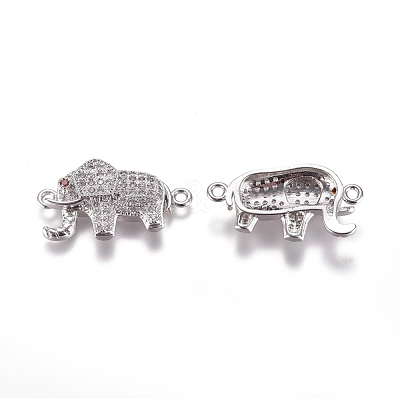 Brass Micro Pave Cubic Zirconia Links connectors ZIRC-K081-54P-1