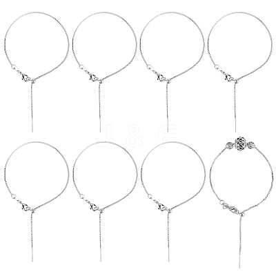 12Pcs 1MM Brass Box Chain Adjustable Slider Bracelets KK-SC0007-32P-1