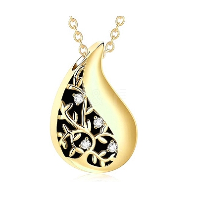 304 Stainless Steel Cremation Box Pet Memorial Pendant Cable Chain Necklace PW-WGD4062-04-1