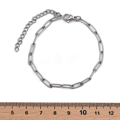 Tarnish Resistant 304 Stainless Steel Paperclip Chain Bracelet for Men Women BJEW-E031-03P-05-1
