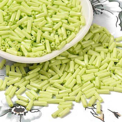 Baking Paint Glass Twist Bugle Beads SEED-C004-02E-1