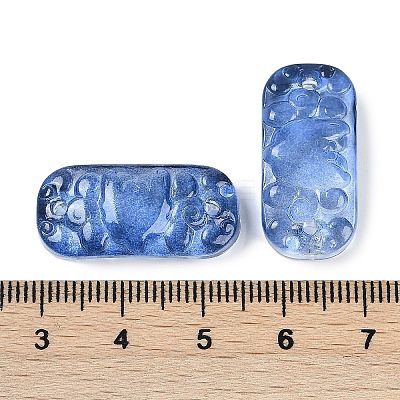Spray Painted Transparent Glass Connector Charms X1-GLAA-H035-06D-1
