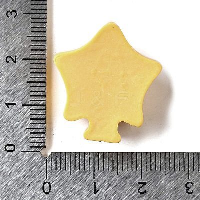 Yellow Cute Opaque Resin Cabochons RESI-L046-A04-1