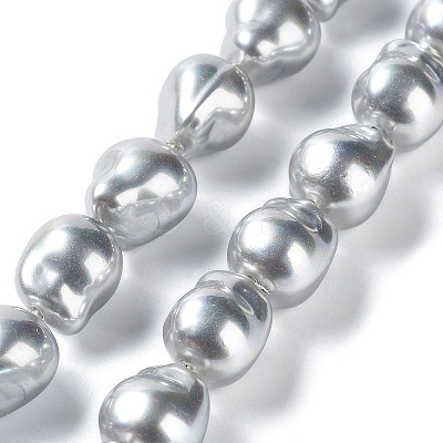 Electroplated Glass Imitation Pearl Beads Strands BSHE-G035-01B-01-1-1