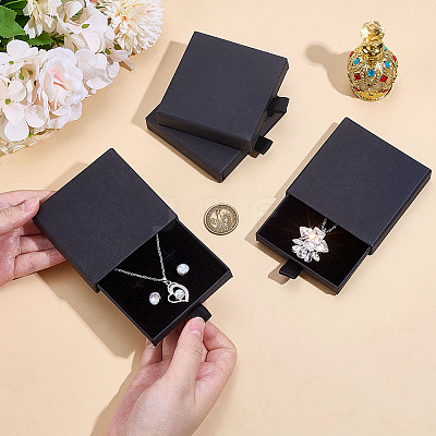 Cardboard Jewelry Set Drawer Boxes CON-WH0099-76B-1
