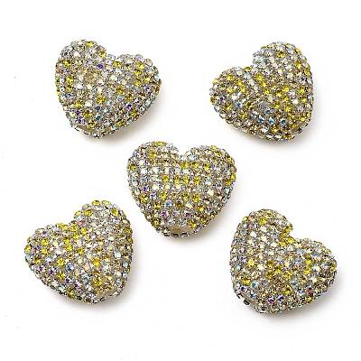 Sparkling Acrylic Heart Beads with Rhinestone Embellishment LS-OACR-NH0001-02B-05-1