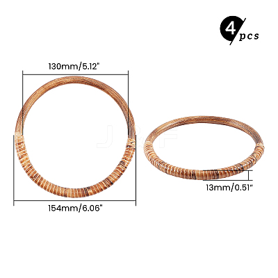 Rattan Woven Wood Bag Handles WOOD-PH0008-95-1