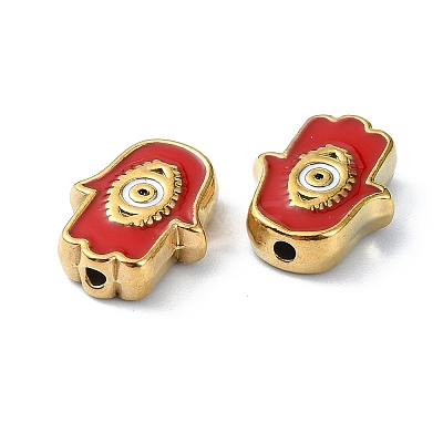 Ion Plating(IP) 304 Stainless Steel Enamel Beads STAS-Q318-10-1