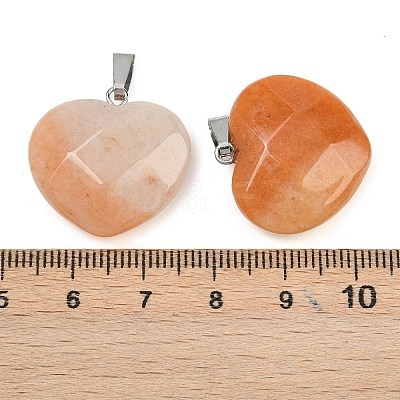 Natural Red Aventurine Pendants G-A281-02P-01-1