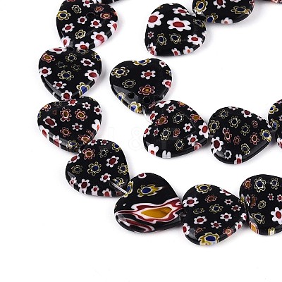 Handmade Millefiori Glass Beads Strands LAMP-T021-29B-1