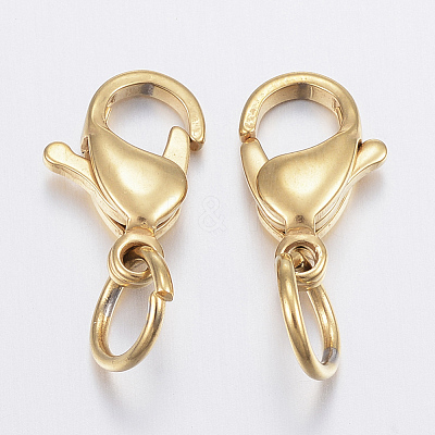 Ion Plating(IP) 304 Stainless Steel Lobster Claw Clasps X-STAS-P139-A13-G-1