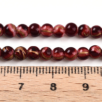 Baking Paint Glass Beads Strands DGLA-N010-4mm-07-1