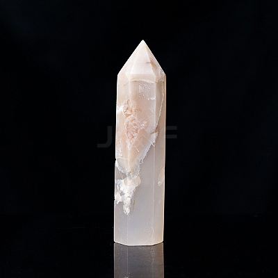 Natural Cherry Blossom Agate Pointed Prism Bar Home Display Decoration G-PW0007-101F-1
