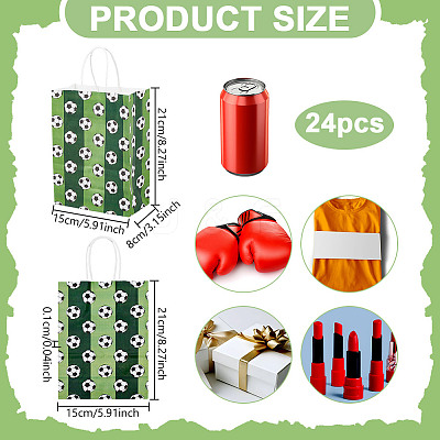 Football Printed Paper Gift Bags with Handle ABAG-WH0045-31C-1