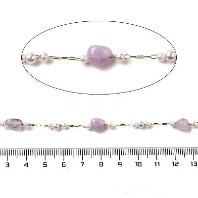 Handmade Natural Amethyst Nuggets Beaded Chains CHC-F020-03G-05-1