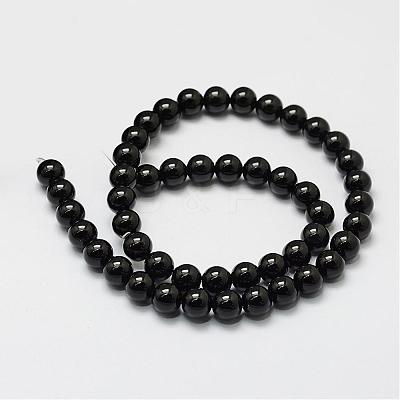 Natural Black Onyx Beads Strands G-N0309-23-8mm-1