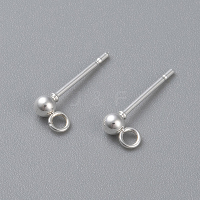 304 Stainless Steel Ball Stud Earring Post STAS-H410-10S-1