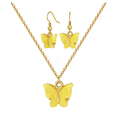 Alloy Acrylic Earrings & Necklaces Jewelry Sets SJEW-PH01380-06-1