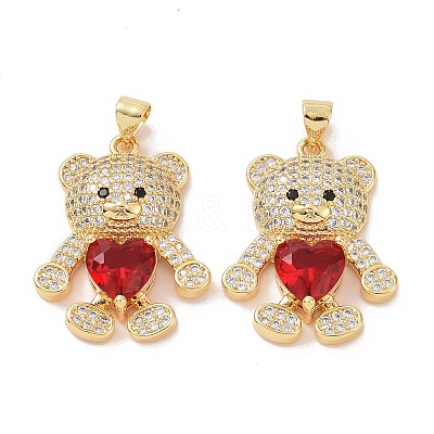 Brass Micro Pave Cubic Zirconia Pendants ZIRC-I063-03-1