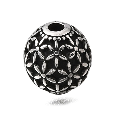Engraved 304 Stainless Steel Beads STAS-H263-17AS-11-1