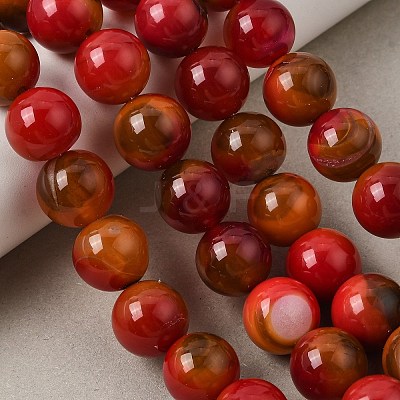 Natural Multi-Color Agate Beads Strands G-A261-B03-14mm-1