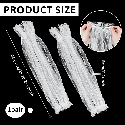 Polyester Detachable Mesh Puff Sleeves AJEW-WH0485-43B-1