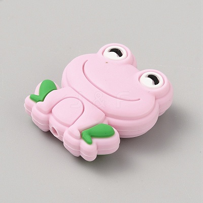 Frog Food Grade Eco-Friendly Silicone Focal Beads LS-SIL-WH0006-29H-1
