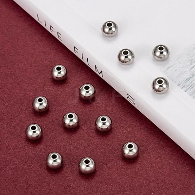 Tarnish Resistant 201 Stainless Steel Beads STAS-R033-6mm-1