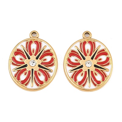 304 Stainless Steel & Enamel Pendants RB-CBA5A59-03G-01-1