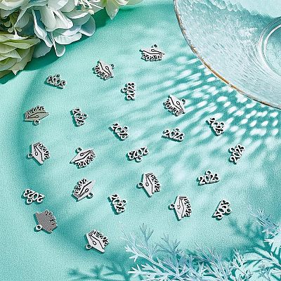 120Pcs 2 Style Tibetan Style Alloy Charms FIND-CA0006-06-1
