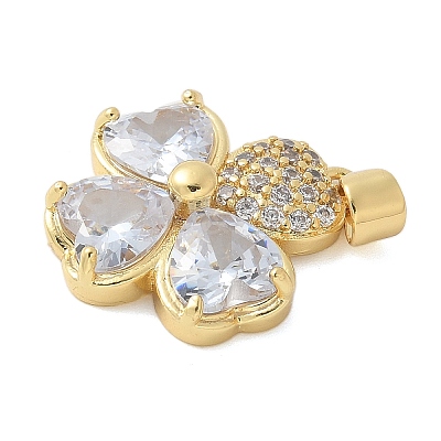 Brass Micro Pave Cubic Zirconia Pendants KK-K298-07A-G-1