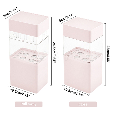 ABS with Plastic Cosmetic Brush Storage Container AJEW-WH0168-18B-1