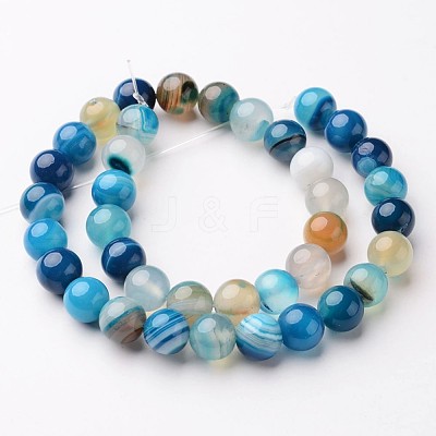 Natural Striped Agate/Banded Agate Beads Strands G-D845-01E-10mm-1