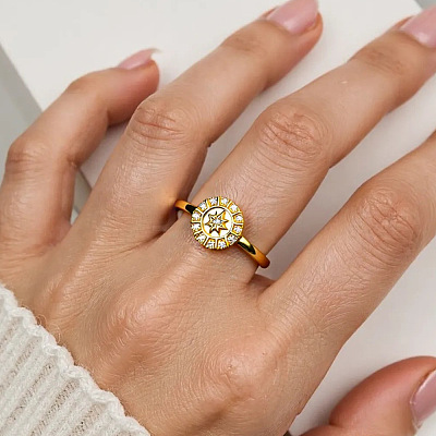 Brass Micro Pave Clear Cubic Zirconia Cuff Open Rings FS-WG9AEF2-01-1