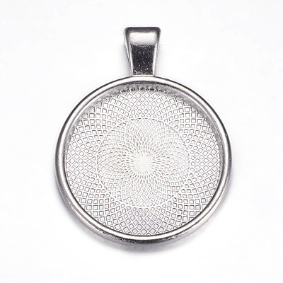 Metal Alloy Pendant Cabochon Settings X-PALLOY-A15654-N-1
