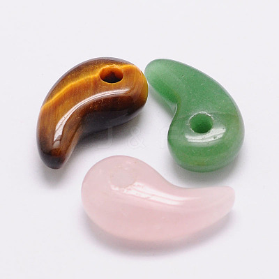 Magatama Natural Gemstone Pendants G-K036-M-1