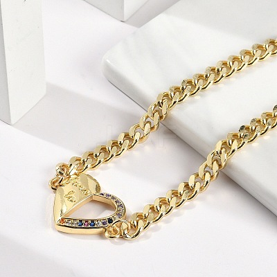 Brass Micro Pave Cubic Zirconia Link Bracelets BJEW-M050-06G-02-1