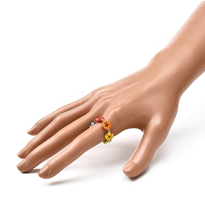 Glass Seed Beads Rings X1-RJEW-TA00008-1