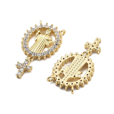 Brass Micro Pave Cubic Zirconia Pendants KK-Q006-53C-G-1