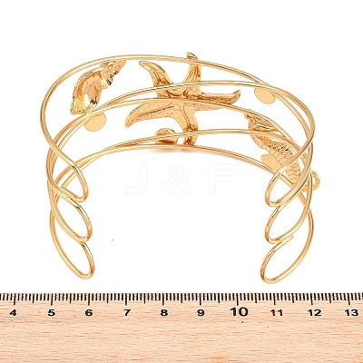 304 Stainless Steel & Plastic Pearl Cuff Bangles BJEW-H641-06G-1