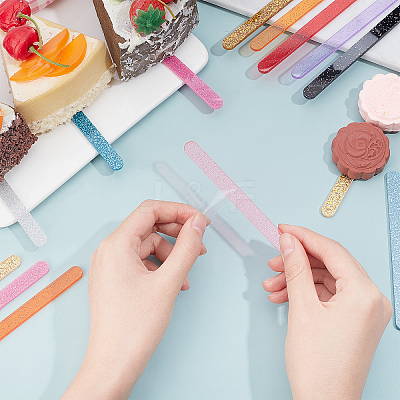 30Pcs 10 Colors Reusable Acrylic Paillette Cakesicle Sticks DIY-GA0002-46-1