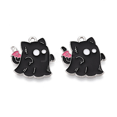 Halloween Theme Alloy and Enamel Pendants ENAM-T021-31B-02P-1