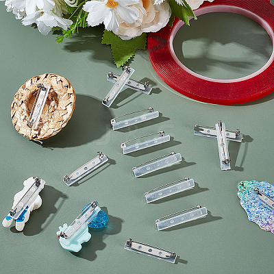 Rectangle Stainless Steel Brooches JEWB-GA0001-32-1