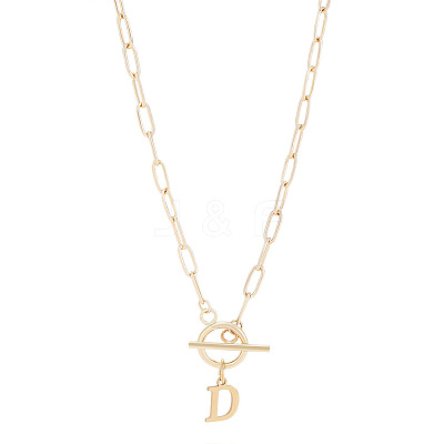 304 Stainless Steel Letter Pendant Necklaces NJEW-LP0001-52D-G-1
