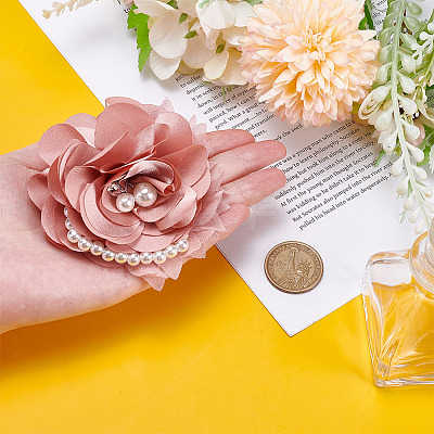 1Pc Polyester Flower Brooch JEWB-ME0001-11B-1