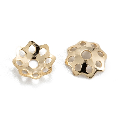 Multi-Petal Brass Bead Caps KK-D063-19G-1